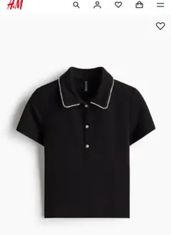 H&M ラインストーンディテールポロシャツのサムネイル