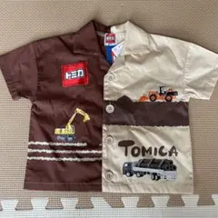 トミカ　半袖シャツ 90サイズ ブラウン/ベージュ