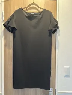 GUフリル袖 ブラック ワンピース 半袖