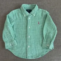 RALPHLAUREN 男の子 ギンガムチェックシャツ　グリーン 24M