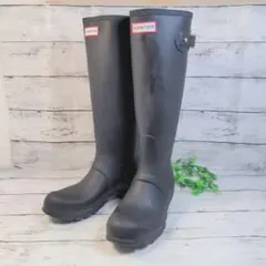 HUNTER ブラック 長靴 バックル付きUK4 23.5cm ハンター