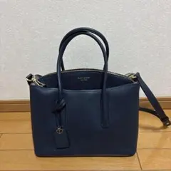kate spade ネイビー レザー バッグ