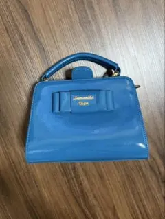 サマンサタバサ ハンドバッグ ブルー ショルダー付 新品未使用