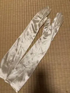 アイボリー サテン ロンググローブ　結婚式