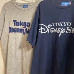 東京ディズニーランド・東京ディズニーシー ロゴTシャツ 2枚セット　L