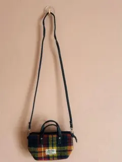 チェック柄ウールショルダーバッグ