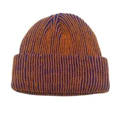 ニット帽 ビーニー ストライプ リブ編み バイカラー 軽量 伸縮性 男女兼用