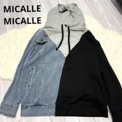 美品 MICALLE MICALLE パーカー フーディ　デニム　　切り替えのサムネイル