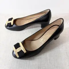 未使用級★Salvatore Ferragamo ヴァラ リボン パンプス 23