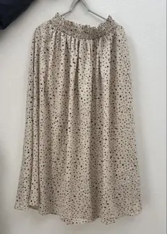 【Radarista】ベージュドット柄ロングスカート