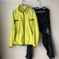 kappaイエロー 薄手ジャージ上下セット L