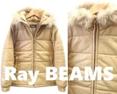 Ray BEAMS ファー付き ラムレザー パディングジャケット/レザーパーカー