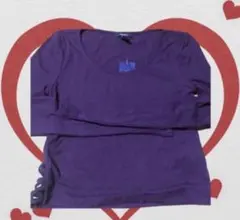 b22 Forever 21 パープル 長袖 リブカットソー レースアップのサムネイル