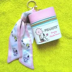 PEANUTS　スヌーピー　☆　スカーフ付　チャームポーチ　キーホルダー　ピンク