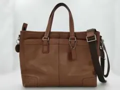 coach ブラウンレザー ビジネスバッグ