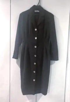 黒　テーラードロングジャケット　ワンピース　韓国ブランド