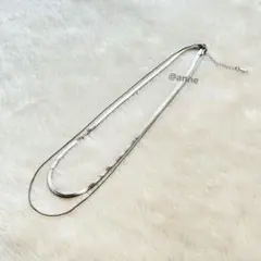 ネックレス 二連 スネークチェーン シルバー サージカルステンレス 新品