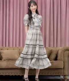 限定価格‼️evelyn ハシゴレースチェックOP ワンピース