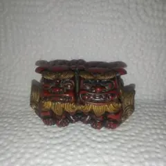 シイサー彫刻 木製置物 琉球村