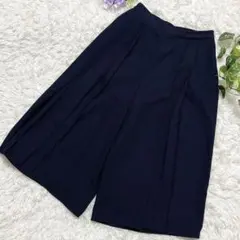 Reflectキュロットパンツ ネイビー 11号 タック 上品