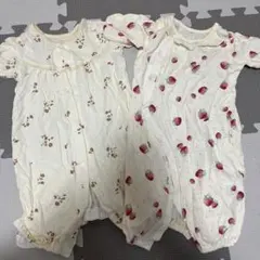 バースデイ　新生児準備　年中素材女の子用カバーオール2枚セット　まとめ売り◎