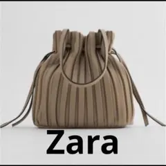 ZARA プリーツ 巾着 ショルダーバッグ