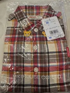 MIKI HOUSE チェック柄長袖シャツ 90