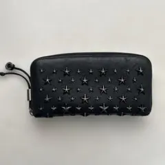 JimmyChoo星型スタッズ 黒 レザー 長財布