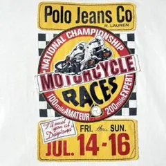 ラルフローレン Tシャツ 3XL ポロジーンズ バイク　ワッペン usa古着