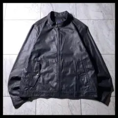 OLD GAP 短丈 フェイクレザー スイングトップ ハリントンジャケット 黒