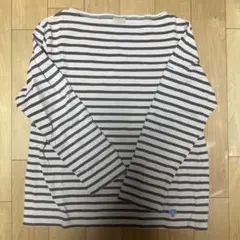 ORCIVALオーシバル　長袖　バスクシャツ　白×茶色