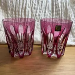 HOYA クリスタルカットグラス2個セット