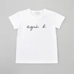 agnesb ロゴプリント コットン 半袖Tシャツ