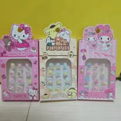 ハローキティ・ポムポムプリン・マイメロディ ネイルチップ 12PCS　３セット