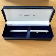 【新品】　バーバリー　BURBERRY シルバー　ボールペン　回転式　専用箱付きのサムネイル
