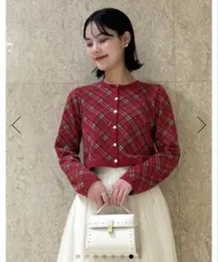 美品】CELFORD レースジャガードカーディガン ネイビー フォーマル