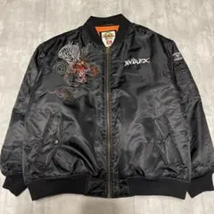 AVIREX 龍 ドラゴン 刺繍 スカジャン アヴィレックス ブルゾン サテン ドラゴン刺繍 サテン スカジャン AVIREX 龍 ドラゴン 刺繍