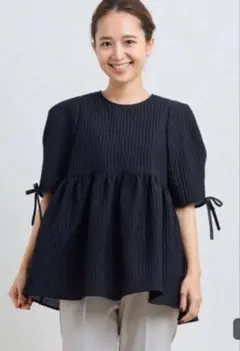 yori フクレサイドギャザーブラウス ライトサックス 36 - メルカリ