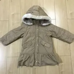 petit main ベージュ フード付き 中綿コート 110cm