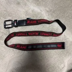 トミーヒルフィガー 黒赤 ベルト