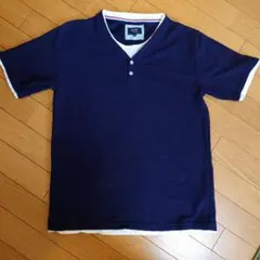 BEAMS　HEART　 ネイビー Vネック Tシャツ Mのサムネイル