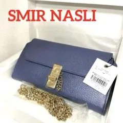 超美品 SMIR NASLI 牛革　チェーンショルダー　ウォレットバッグ　長財布