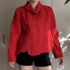 赤 テーラードジャケット
