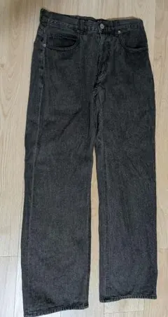 BEAMS HEART　ビームスハート ルーズ ストレートデニムパンツ ブラック