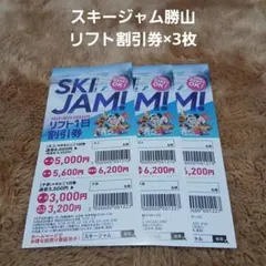 【即日発送可！】25-26スキージャム勝山 リフト割引券(3枚セット)