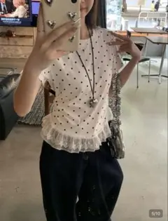 shein ドット Tシャツ Mサイズ