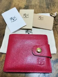 IL BISONTE 二つ折り財布 レッド　イルビゾンテ