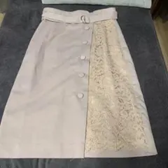 【プロポーションボディドレッシング】アシメレースタイトスカート　春色