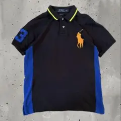 現行 ポロラルフローレン ポロシャツ 半袖 ビッグポニー 刺繍 ブラック M