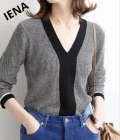 美品 ♡ イエナ　3x3 リブVネックプルオーバー ニットセーター　ウール　黒